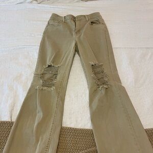 Trendy Tan Flare Jeans for Women